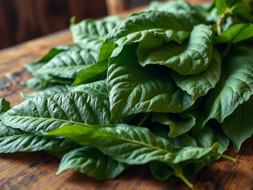 Close-up shot of sun-cured Virginia tobacco leaves, showcasing their golden color and delicate texture, with a focus on the natural veins and imperfections that highlight their authenticity.